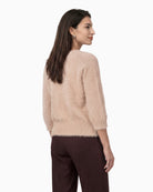 Monari Fluffy Jumper in light beige back view