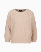 Monari Fluffy Jumper in light beige fabric detail
