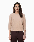 Monari Fluffy Jumper in light beige front view
