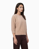 Monari Fluffy Jumper in light beige side view