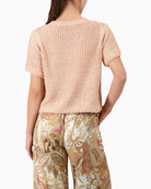 Monari Honeycomb Knit Sweater in peach back view