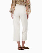 Monari Joggers with Elastic Waistband in cream back view
