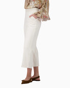 Monari Joggers with Elastic Waistband in cream side view