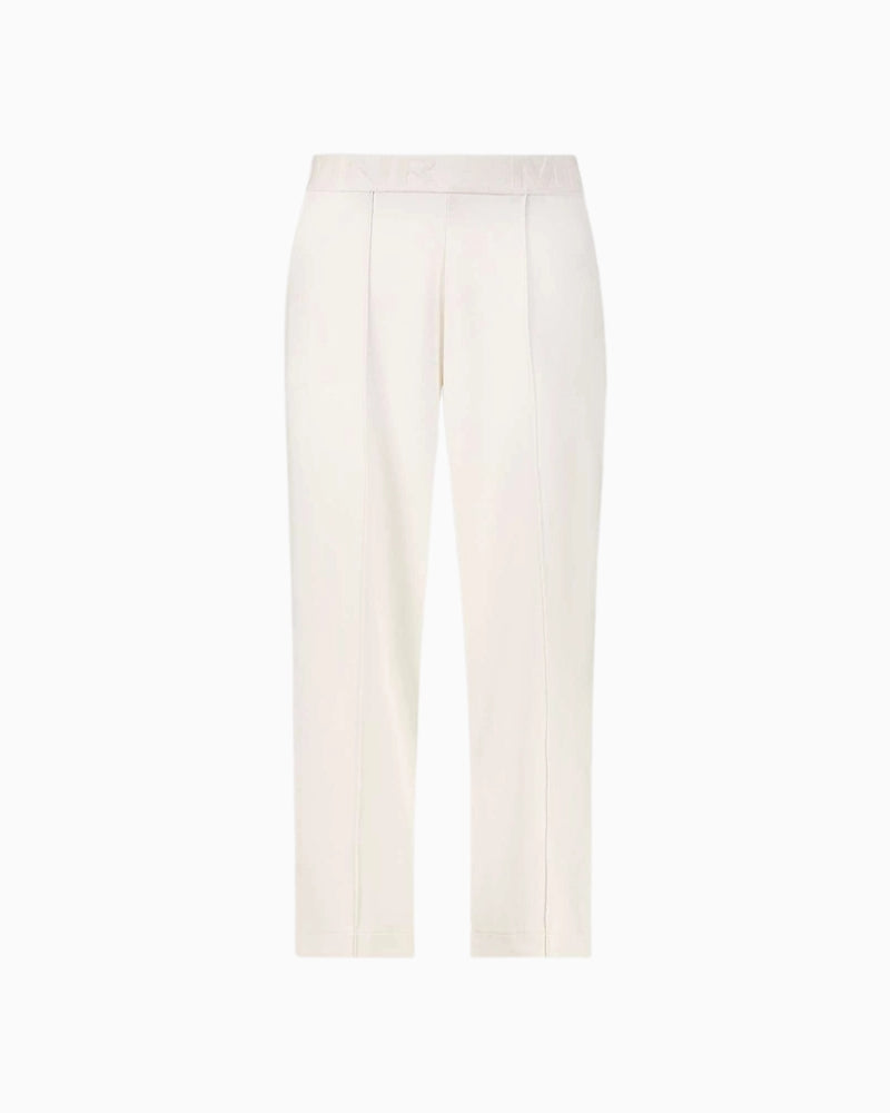 Monari Joggers with Elastic Waistband in cream waistband detail