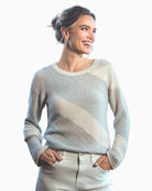 Monari Jumper With Material Mix front view – Áines Boutique
