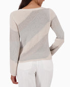 Woman wearing Monari Jumper With Material Mix back view – Áines Boutique