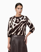 Monari Jumper in dark brown front view