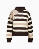 Monari Jumper in light beige stand-up collar detail