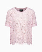 Monari Jumper with Lace Pattern in rose front view