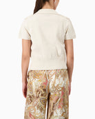 Monari Knitted Cardigan in cream back view