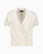 Monari Knitted Cardigan in cream close-up detail