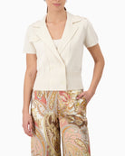 Monari Knitted Cardigan in cream front view