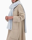 Monari knitted chenille scarf close-up of stitch pattern – Áines Boutique