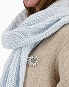 Monari knitted chenille scarf close-up of stitch pattern – Áines Boutique