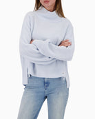 Monari knitted jumper with side slits front view on woman wearing it – Áines Boutique
