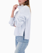 Monari knitted jumper with side slits hem detail side view – Áines Boutique