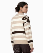Monari Knitted Jumper with a Soft Texture in cream back view