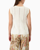 Monari Knitted Top in cream back view