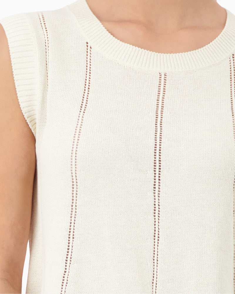 Monari Knitted Top in cream fabric detail