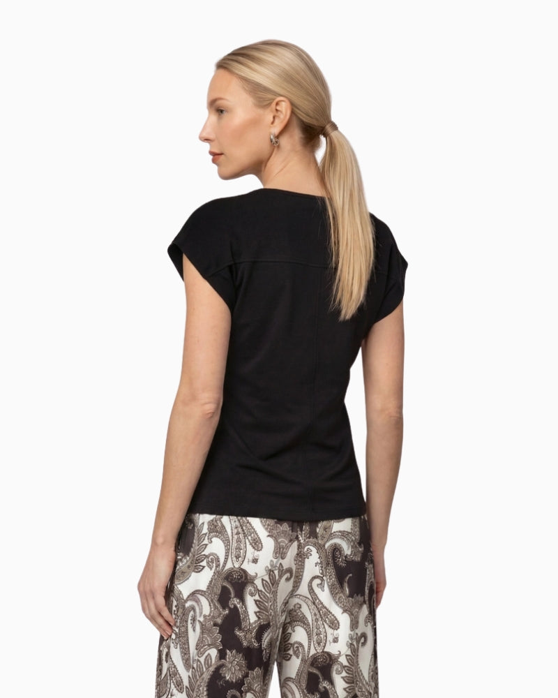 Monari Knot Detail T-Shirt in black back view