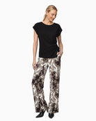 Monari Knot Detail T-Shirt in black model front view