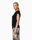 Monari Knot Detail T-Shirt in black side view