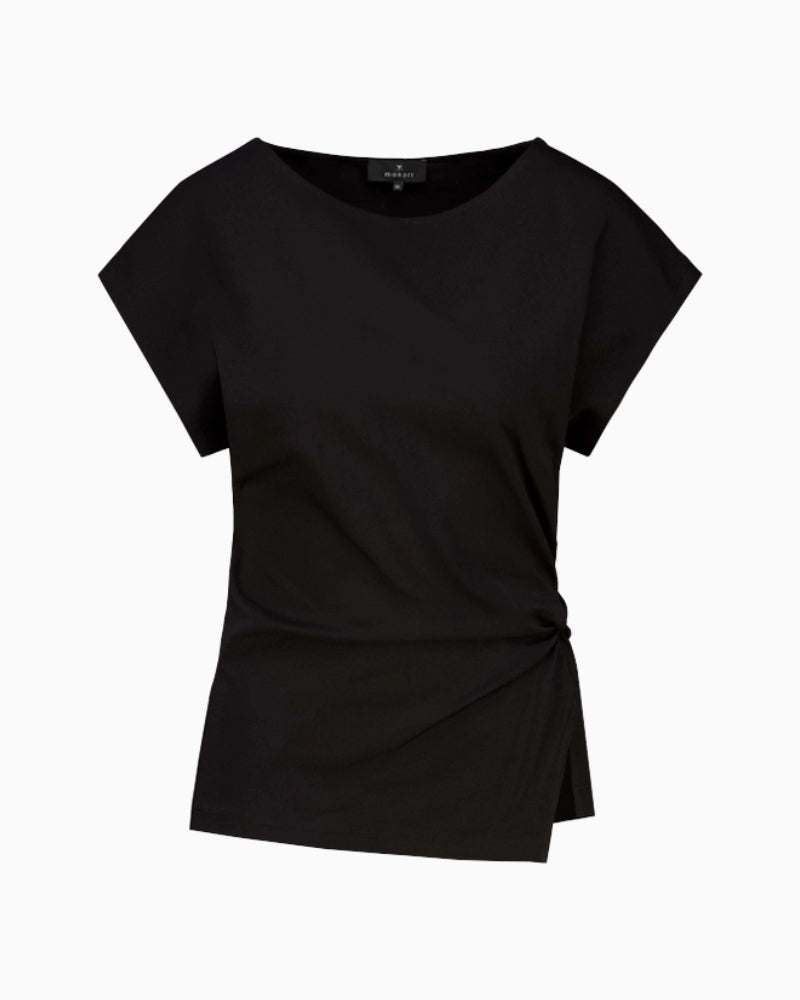 Monari Knot Detail T-Shirt in black styled detail