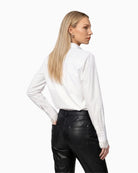 Monari Lace Detail Blouse in white back view