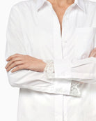 Monari Lace Detail Blouse in white lace sleeve detail
