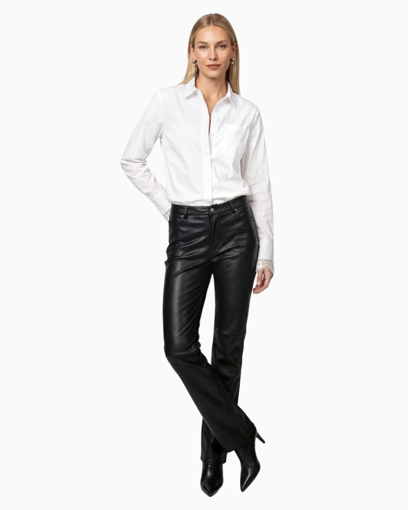 Monari Lace Detail Blouse in white model view
