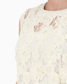Monari Lace Detail Top in light beige lace detail