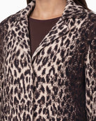 Monari Leopard Cardigan in leopard lapel collar detail