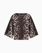 Monari Leopard Jacquard Jumper in leopard jacquard pattern detail