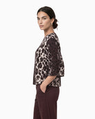 Monari Leopard Jacquard Jumper in leopard side view