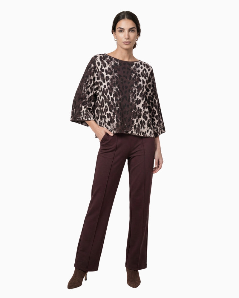 Monari Leopard Jacquard Jumper in leopard styled view
