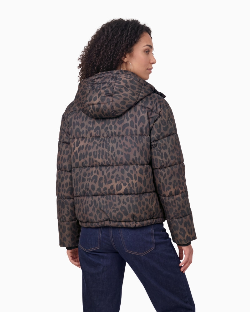 Monari Leopard Print Quilted Jacket back view