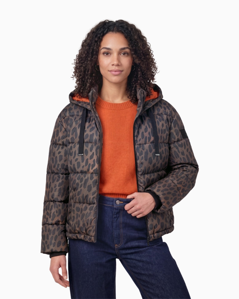 Monari Leopard Print Quilted Jacket front view