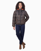 Monari Leopard Print Quilted Jacket lining detail