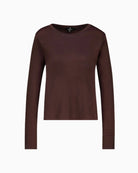 Monari Long Sleeve Shirt with Rhinestone Details in dark brown rhinestone sleeve detail