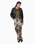 Monari Long Sleeve Shirt with Rhinestone in olive styled view