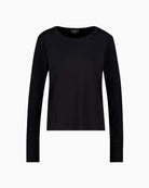 Monari Long Sleeve Top with Rhinestone Details in black sleeve hem detail