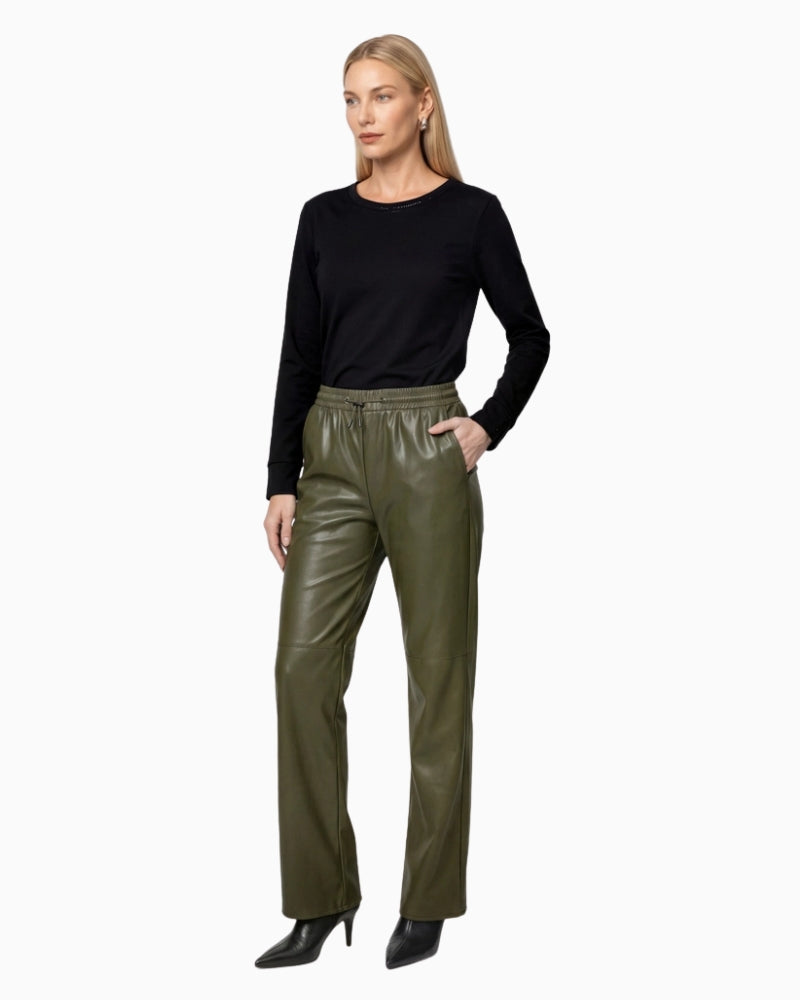 Monari Long Sleeve Top with Rhinestone Details in black styled view
