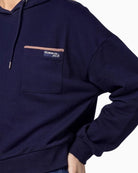 Monari Mini Patch Sweatshirt in navy chest pocket detail