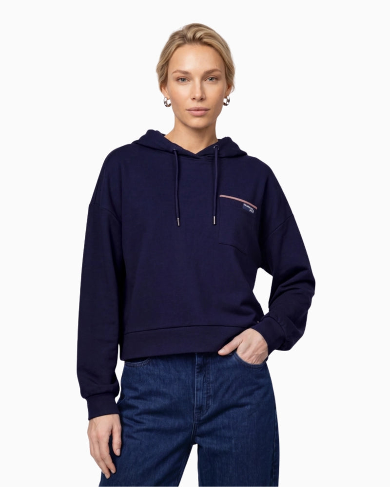 Monari Mini Patch Sweatshirt in navy front view