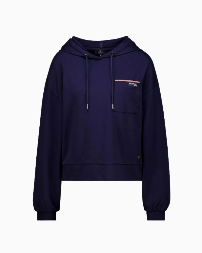 Monari Mini Patch Sweatshirt in navy mini patch detail