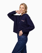 Monari Mini Patch Sweatshirt in navy side view