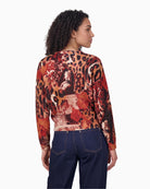 Monari Mixed Leopard Print Jumper in Red back view
