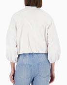 Monari Nylon Jacket With Embroidery white back view
