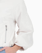 Monari Nylon Jacket With Embroidery white zip pocket detail