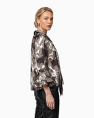 Monari Paisley Print Blouse in black print side view